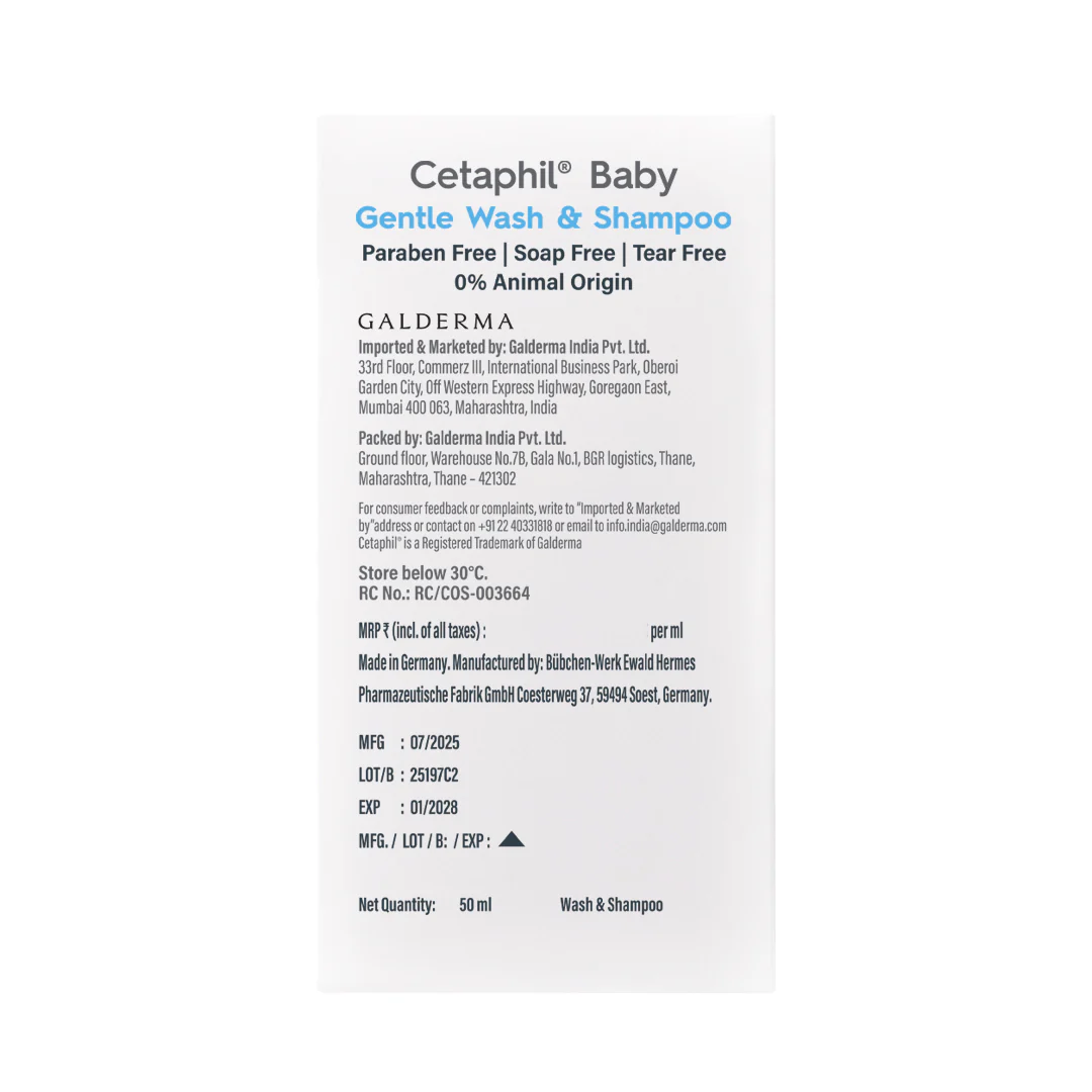 Cetaphil Baby Gentle Wash & Shampoo - 50 ml - Image 3