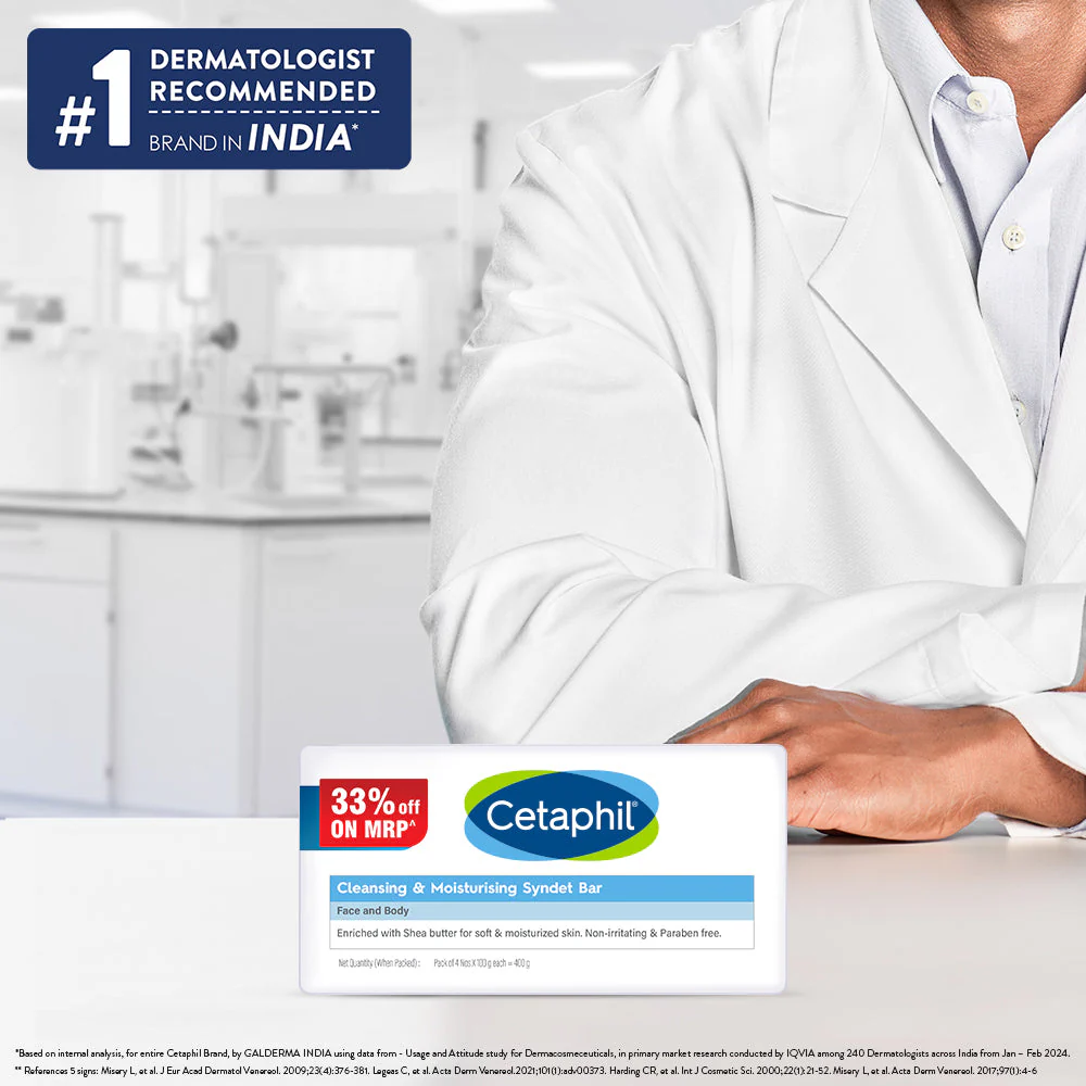Cetaphil Cleansing Moisturizing Syndet Bar - (4x100gm) - Image 5