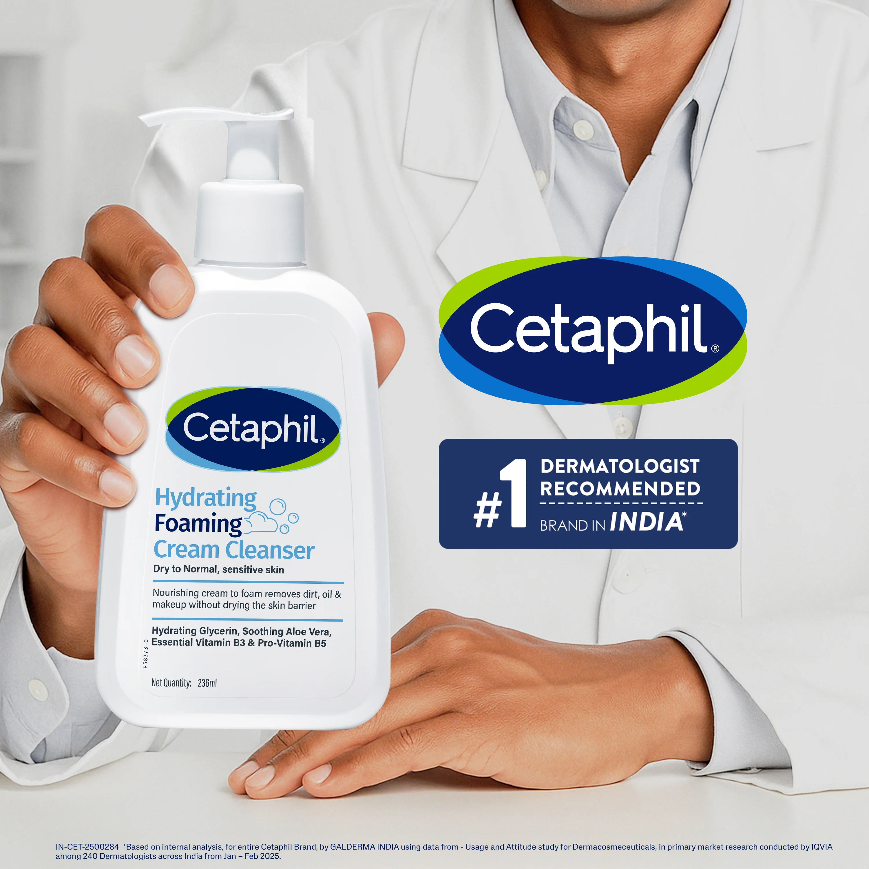 Cetaphil Hydrating Foaming Cream Cleanser 236 ml | Dermat Tested - Image 10