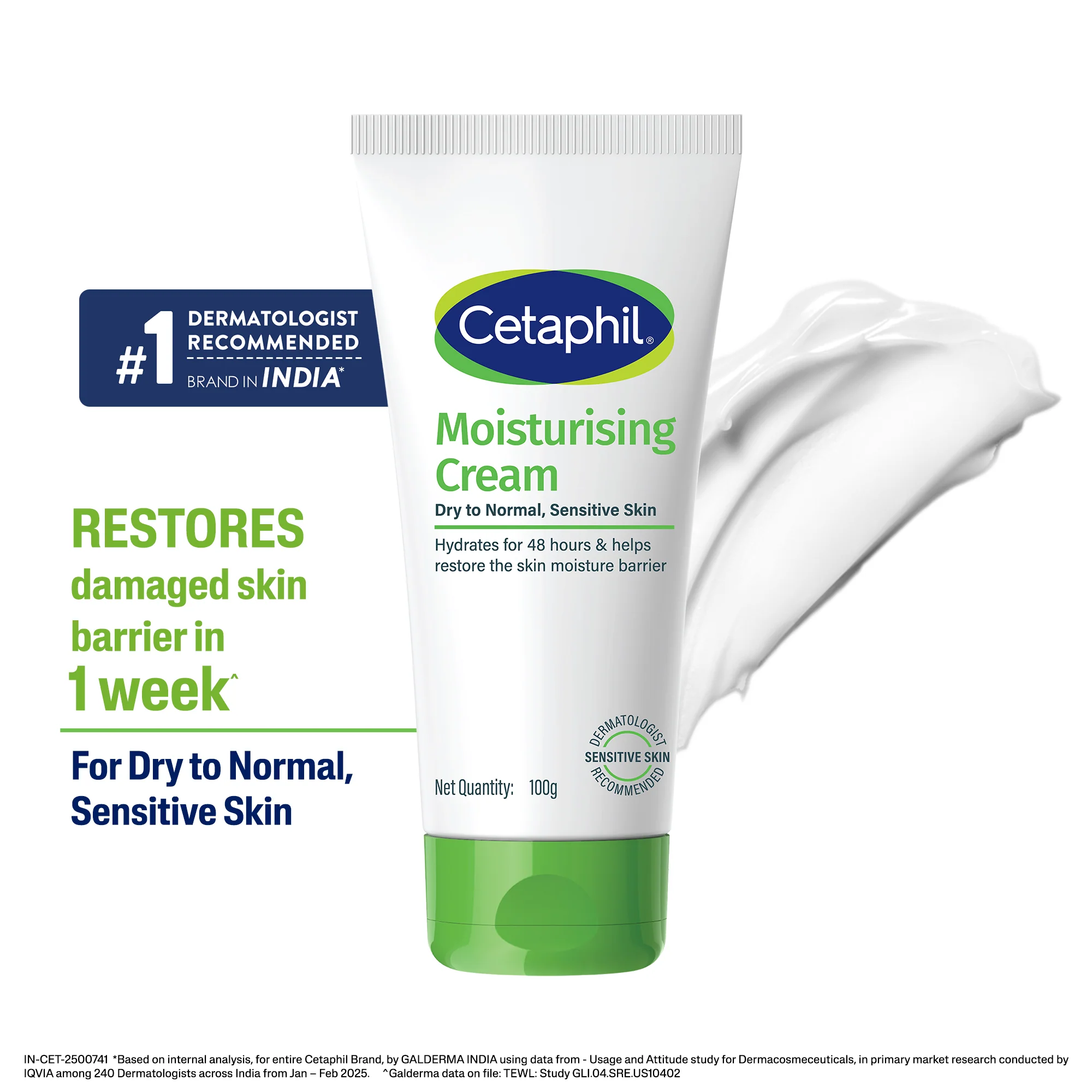 Cetaphil Moisturising Cream 100 g for dry to normal, sensitive skin - Image 4