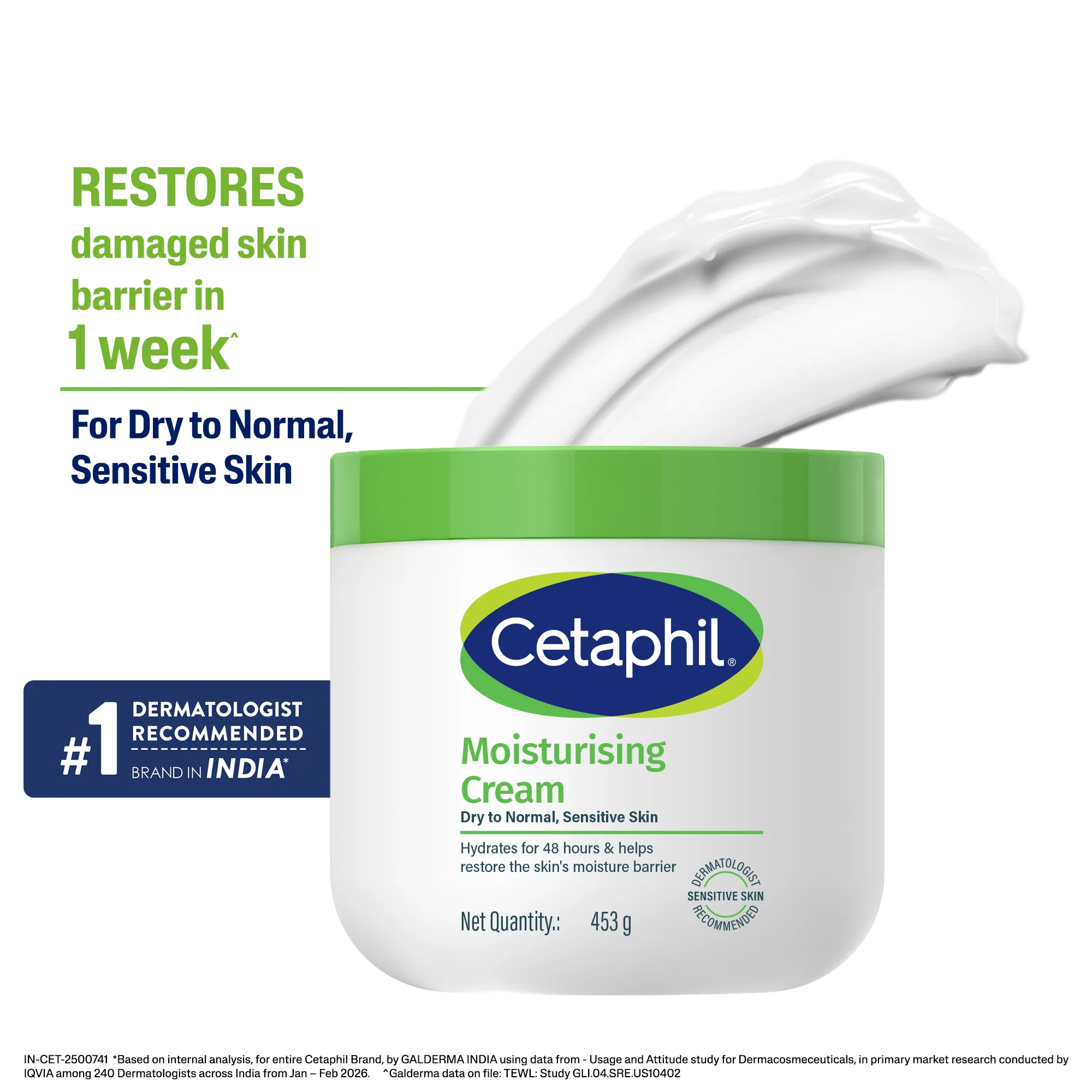 Cetaphil Moisturising Cream 453g for Dry to Normal, Sensitive skin - Image 6