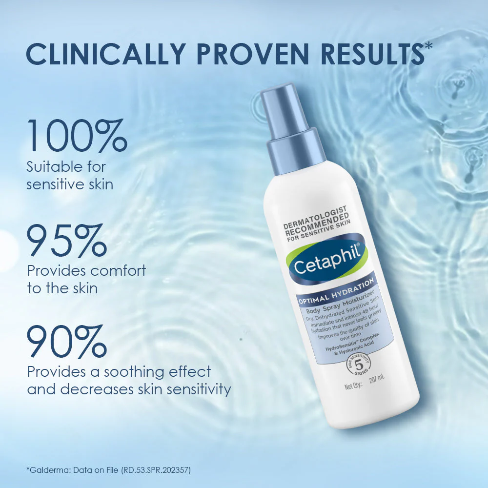 Cetaphil Optimal Hydration Body Spray Moisturizer 207ml - Image 10