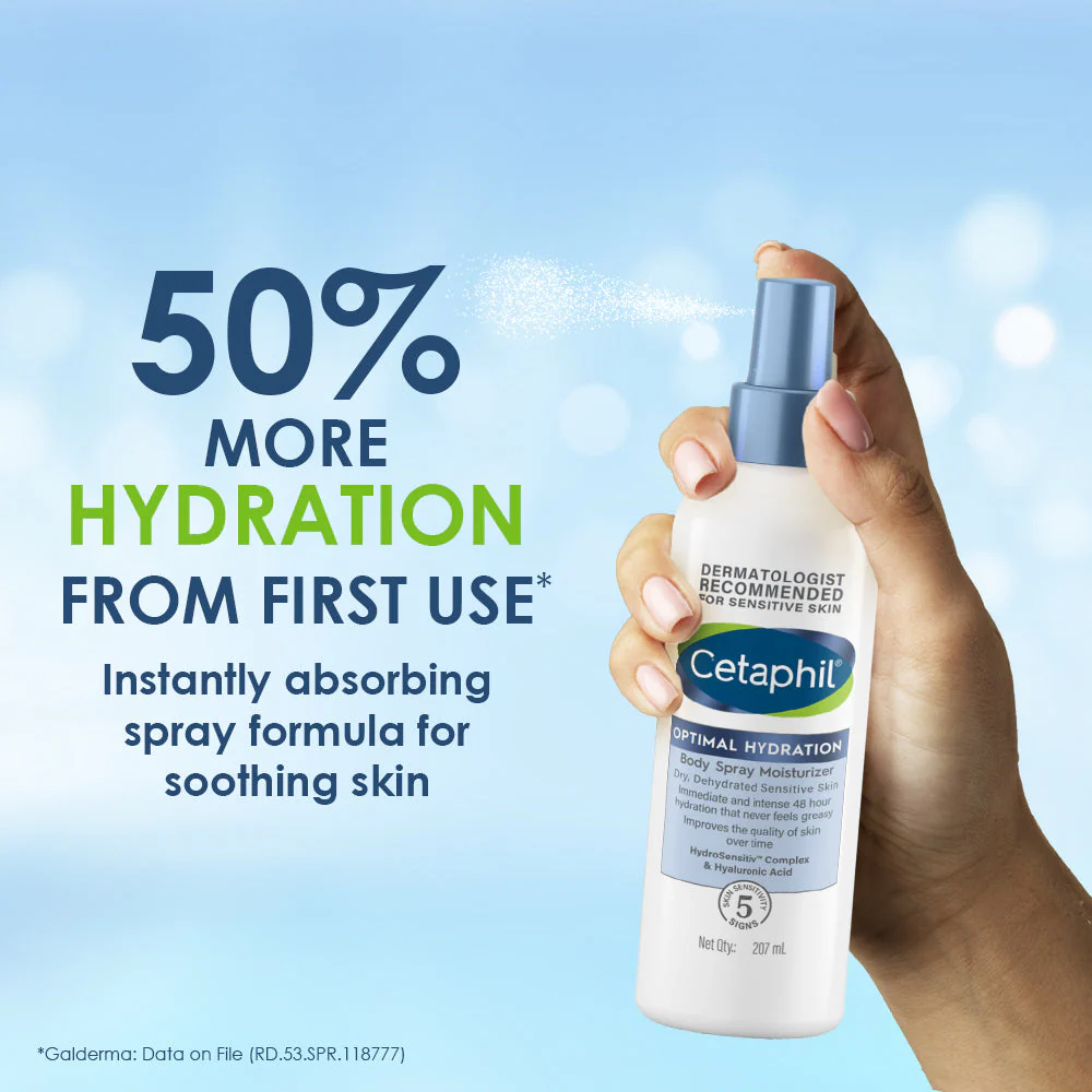 Cetaphil Optimal Hydration Body Spray Moisturizer 207ml - Image 5