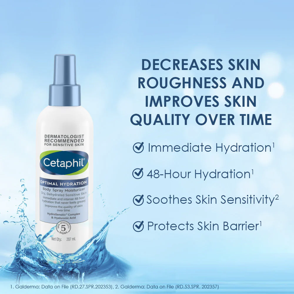 Cetaphil Optimal Hydration Body Spray Moisturizer 207ml - Image 7