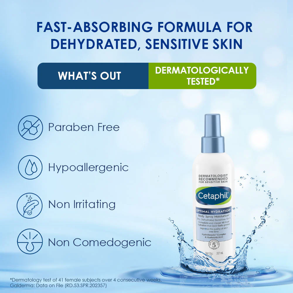 Cetaphil Optimal Hydration Body Spray Moisturizer 207ml - Image 8