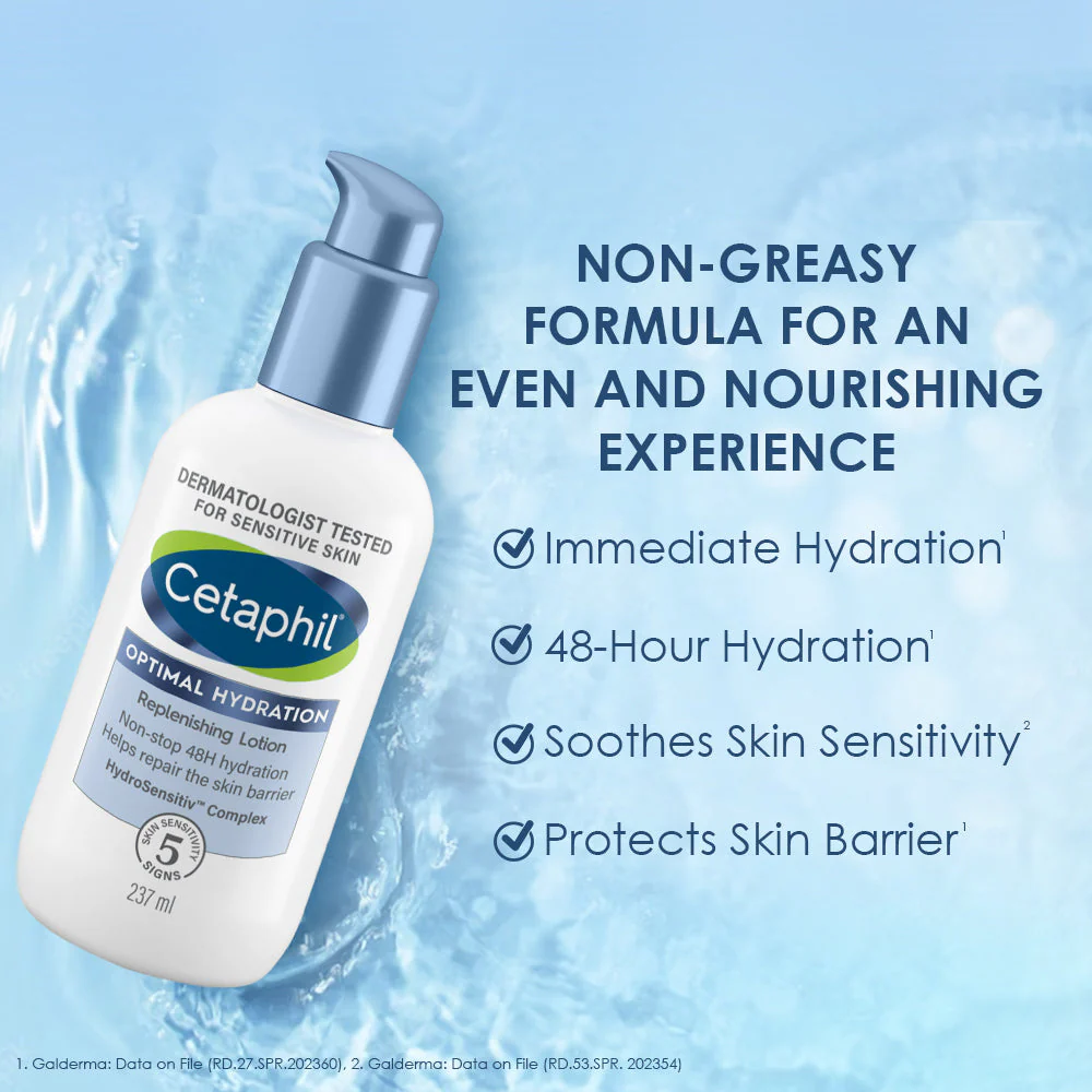 Cetaphil Optimal Hydration Replenishing Body Lotion 237ml - Image 9