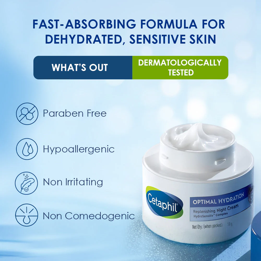 Cetaphil Optimal Hydration Replenishing Night Cream 50g - Image 9